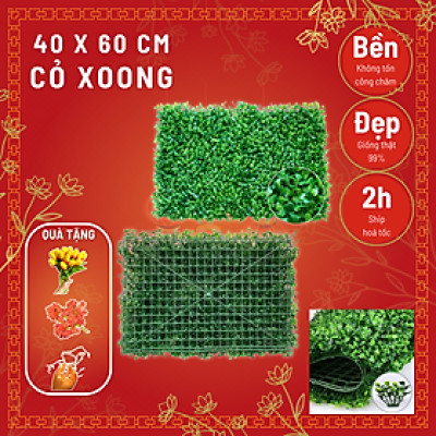 Thảm cỏ xoong, tai chuột giả - Kích thước 40 x 60 cm - Cây giả, hoa lụa Decor trang trí nhà cửa