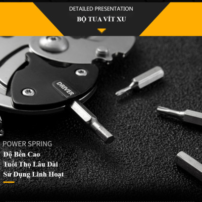 Tua vít đồng xu ABG mini vạn năng kiêm vặn cắt dụng cụ bỏ túi bằng thép chất lượng cao có móc treo thắt lưng sang trọng