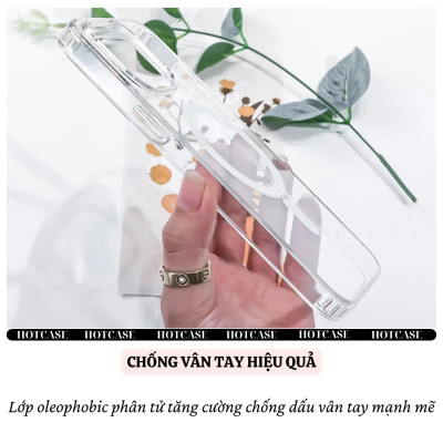 Ốp lưng trong suốt magnetic chống sốc cho iPhone 16 Pro Max/ 16 Plus / 16E / 16 Pro hiệu HOTCASE N52 Mag - Viền TPU, lực hút từ tính mạnh mẽ, Mặt lưng PC chống ố vàng - Hàng nhập khẩu