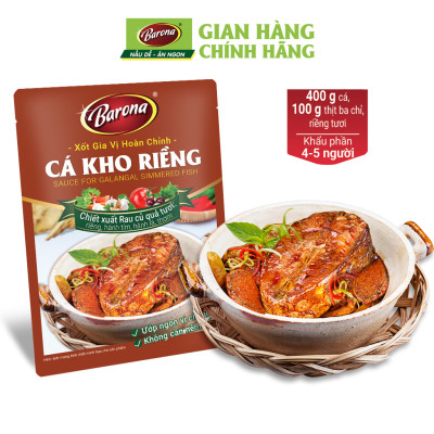 Combo 1 hộp (20 gói) Gia Vị Cá Kho Riềng Barona 80g ướp ngon chuẩn vị không cần nêm nếm