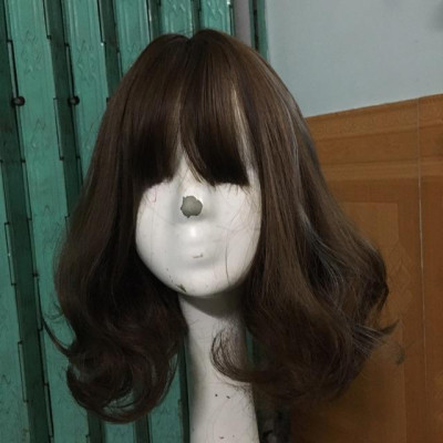 Tóc giả cao cấp xoăn line bạch kim- tặng lưới chùm tóc