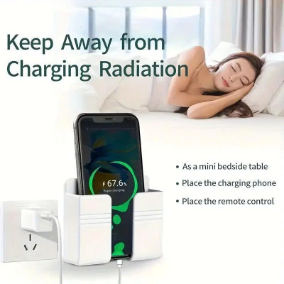Combo 6 cái Giá đỡ dán tường treo remote , kệ treo sạc điện thoại (10x8,5cm), nhựa ABS cao cấp Kitchen