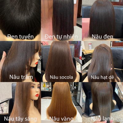 Mái dày vừa 2 ria tóc thậ.t nữ (không có tóc phía sau)- Tóc Giả Vân Anh
