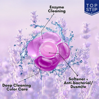 Viên giặt xả Top Step hương Lavender nồng nàn gói 33 viên (462g)