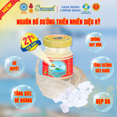  NEW [ Hộp 6 lọ quà tặng ] Nước Yến sào Khánh Hòa Sanest - Không đường