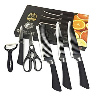 Bộ Dao 5 Món Nhật Bản Vân Gợn Sóng Tiện Dụng