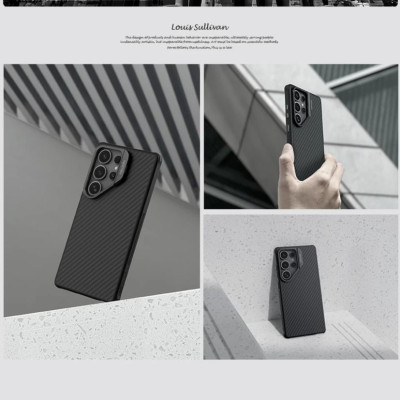 Ốp lưng cho Samsung Galaxy S25 Ultra 5G NILLKIN CarboProp Magnetic - sạc từ tính + giá đỡ xếp gọn - hàng chính hãng