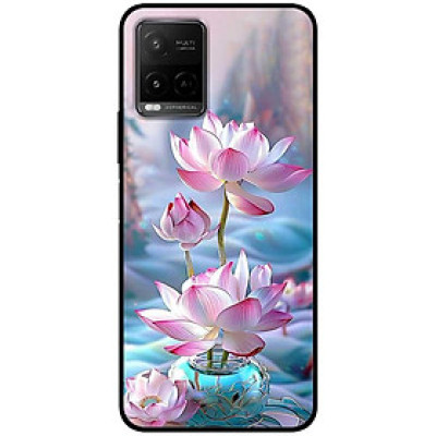 Ốp lưng cho Vivo Y12s - Y20 - Y20s - Y21 - Y21s - Y33s - Y33T - Sen Hồng Bình Xanh - Hàng Chính Hãng