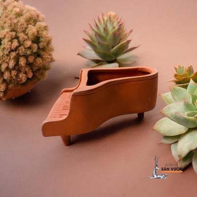 Chậu Gốm Đất Nung Mini Hình Đàn Piano - Chậu Gốm Decor