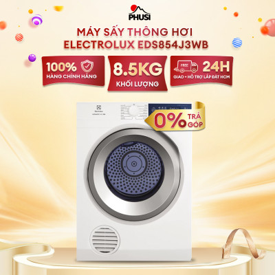 Máy sấy quần áo Electrolux 8.5 kg EDS854J3WB Trắng - Hàng chính hãng [Giao HCM/HN]