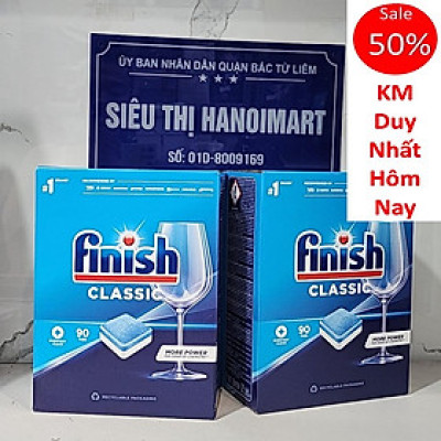 Combo 2 hộp 90 viên rửa bát Finish nhập khẩu Châu Âu Classic Dishwasher Tablets (2x90viên)