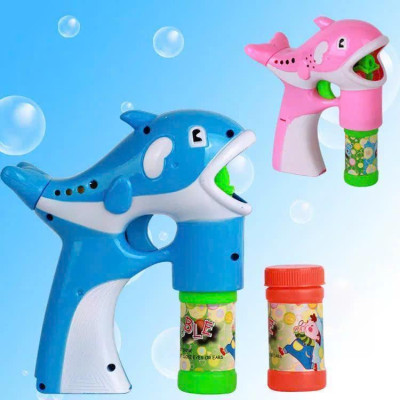 Đồ Chơi Bắn Bong Bóng Cá Heo Kèm 2 Lọ Xà Phòng Nguồn 3 Pin Aaa