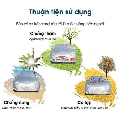 Bạt Phủ Ô Tô Kia Morning Cao Cấp 3 Lớp Chống Nắng Nóng Chống Nước Chống xước