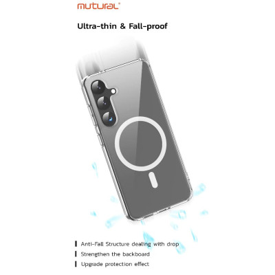 Ốp Lưng Trong Suốt cho Samsung Galaxu S25 Ultra hiệu Mutural Ice Trong Suốt Viền Chống Sốc Hỗ Trợ Sạc Không Dây Magnetic - Hàng chính hãng