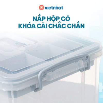 Thùng đựng đồ y tê trong gia đình , Thùng đựng đồ y tế phân loại thuốc nhiều ngăn lớn , Thùng đựng đồ y tế chất liệu nhựa PP nguyên sinh an toàn tuyệt đối - Hàng chính hãng 