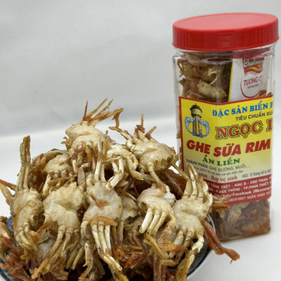 Ghẹ sữa rim gói (hộp) 1 kg đã chế biến ăn liền ngon ơi là ngon của shop Đặc Sản Biển Phan Thiết NGỌC DŨNG. Hạn sử dụng 12 tháng kể từ ngày đặt hàng