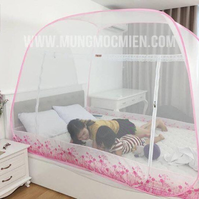 Màn Chụp , Mùng Chụp Tự Bung Đỉnh Rộng Cao Cấp Mộc Miên - Kích Thước 1,6mx2m ( Hà Nội )