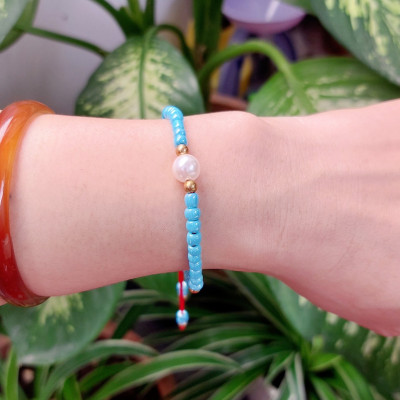 Vòng tay nữ thời trang kết hạt cườm mix hạt ngọc trai nuôi dễ thương