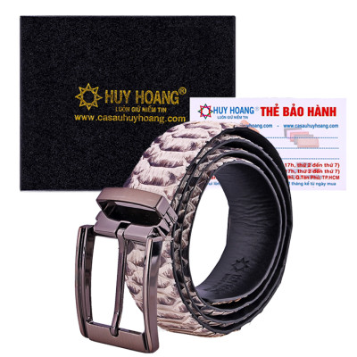 HJ4326-27-28-30 - Dây nịt nam da trăn Vip đầu kim màu da nguyên thủy, đen, nâu, trắng