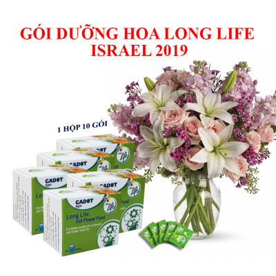 Combo 5 Hộp DINH DƯỠNG HOA CẮT CÀNH (Food for Cut Flowers)(1 hộp 10 gói 5gr). Giúp hoa cắt cành tươi lâu và 14 ngày không thay nước mới. Giải pháp tối ưu theo công nghệ Israel