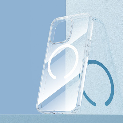 Ốp lưng chống sốc trong suốt hỗ trợ sạc Maqsafe cho iPhone 13 Pro Max (6.7 inch) hiệu Rock Protection Maqsafe Magetic Case (siêu mỏng 1.5mm, độ trong tuyệt đối, chống trầy xước, chống ố vàng, tản nhiệt tốt) - hàng nhập khẩu