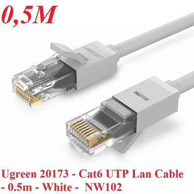 Ugreen UG20173NW102TK 0.5M màu Trắng Cáp Mạng Lan Cat6 UTP - HÀNG CHÍNH HÃNG