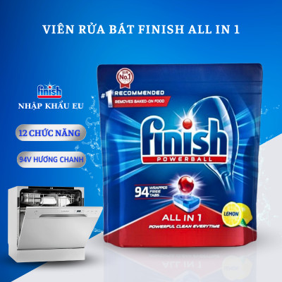 Viên rửa bát Finish All in 1 Max Túi 80 viên (tặng thêm 100 gam muối)