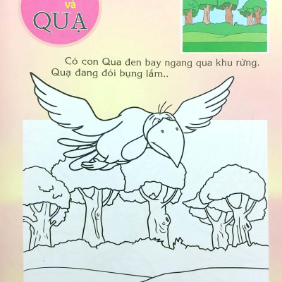 Em Đọc Ngụ Ngôn Và Tô Màu: Cáo Và Quạ
