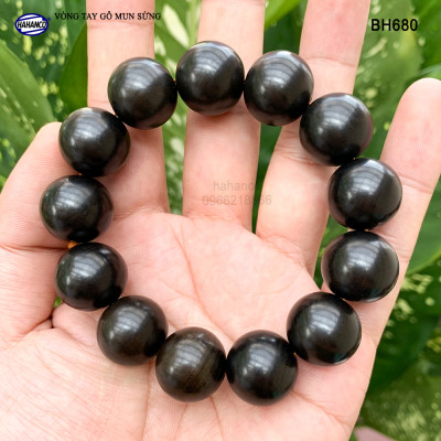 Vòng phong thủy gỗ Mun Sừng đen bóng (đủ Size) dành cho người có địa vị, thăng tiến trong công việc (BH680)