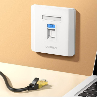 Ugreen UG80180NW144TK mặt nạ mạng âm tường màu trắng LAN 1 cổng RJ45 hình vuông 86 mm x 86 mm - HÀNG CHÍNH HÃNG