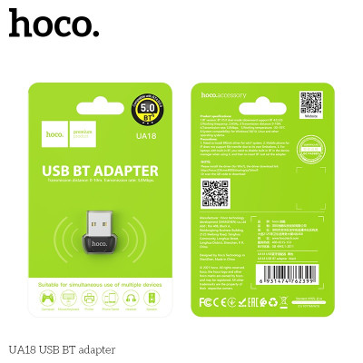 USB Bluetooth Ho,co UA18, Bộ chuyển đổi USB sang bluetooth 5.0 hỗ trợ kết nối đa thiết bị loa, tai nghe, bàn phím chuột - Hàng chính hãng