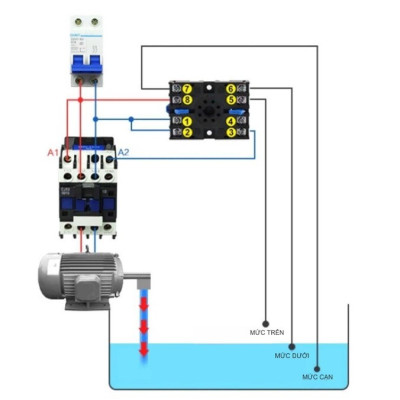 Rơ le cảm biến mức nước Chint JYB 714B + Đế loại AC 220V, Phao điện máy bơm chống tràn chống cạn