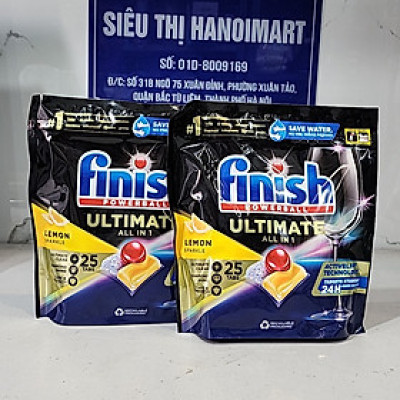 Túi 40 viên rửa chén Finish Quantum Ultimate (Công thức mới 2020) – Hàng siêu cao cấp với 14x tính năng trong 1 viên (Dành cho máy rửa chén 12-13-14-15 bộ).
