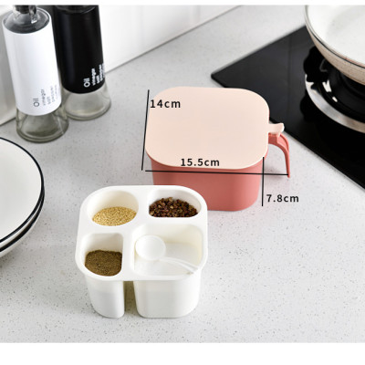 Hộp đụng gia vị 4 ngăn có nắp đậy - Henrysa (màu ngẫu nhiên)