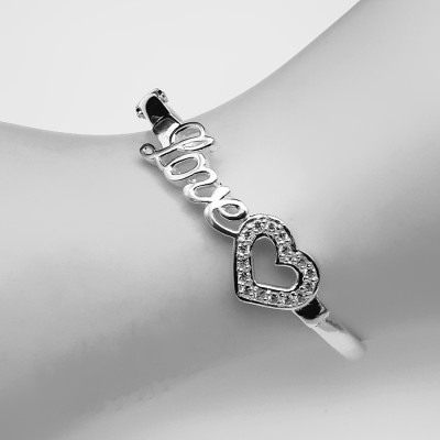 lắc tay kiềng bạcnữ Bạc Hiểu Minh ltu408 Chữ Love bạc ta