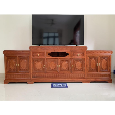 kệ tivi mõ lồi giữa gỗ Hương Đá