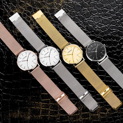 Đồng hồ LONGBO Thời trang Phong cách hiện đại Thắt lưng hợp kim lưới nam & nữ 