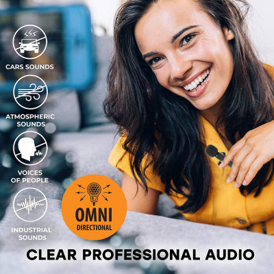 Bộ Micro Thu Âm Cài Áo Không Dây (2 Mic) Cho Điện Thoại Iphone IOS Cổng Lightning Máy Tính, Máy Ảnh Chống Ồn Dùng Quay Tiktok, Livestream, Ghi Âm, Quay Video  Thu Âm To, Tiếng Trong Veo Thích Hợp Cho 1 Hoặc 2 Người Ở Khoảng Cách Xa – Hàng Nhập Khẩu