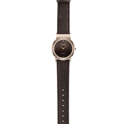 Đồng Hồ Nữ Citizen Đính Kim Cương Dây Da EG7072-19X - Mặt Nâu (Sapphire)