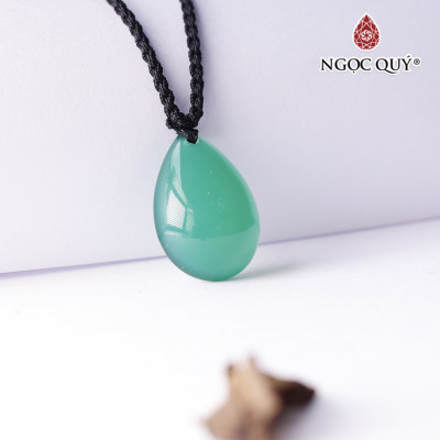 Mặt dây chuyền hình giọt nước đá ngọc đế quang 18x25mm hợp mệnh hỏa mộc - Ngọc Quý Gemstones