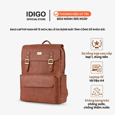 Balo da nam nữ công sở khóa gài thanh lịch UBP2 - 5021, ba lô đựng laptop 15 inch