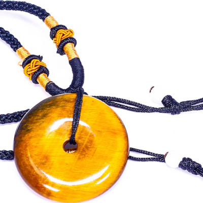 Mặt dây chuyền đồng điếu đá mắt hổ 3.5cm - Ngọc Quý Gemstones