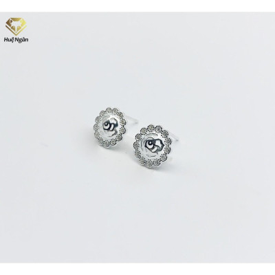 Bông tai bạc Ý 925 Huệ Ngân - Chấm tròn xinh RYE141014