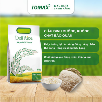 Combo 3 túi 5kg Gạo Đài Thơm TOMAX - tơi xốp, dẻo cơm, thơm dịu