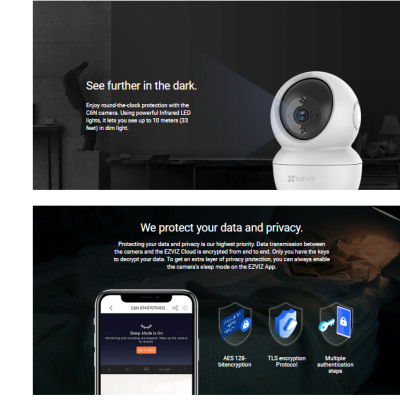 Camera Wifi Ezviz thông minh EZVIZ C6N Pro 2K 3MP, quay quét 360°, Nhận Dạng Dáng Người với thuật toán AI, Có màu đêm - hàng chính hãng