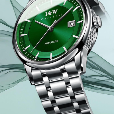 Đồng hồ nam chính hãng IW CARNIVAL IW572G-1 Kính sapphire ,chống xước,Chống nước ,Bảo hành 24 tháng,Máy cơ (Automatic),Dây kim loại thép không gỉ 316L