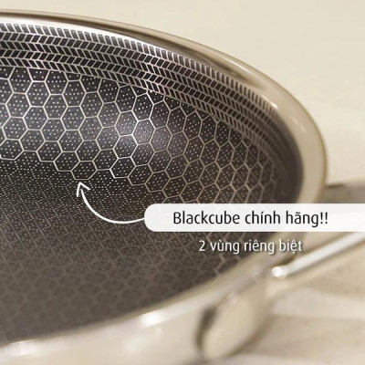 [Hàng chính hãng] Chảo chiên inox iMat Hybrid Blackcube 20cm, Phủ chống dính Ceramic đen