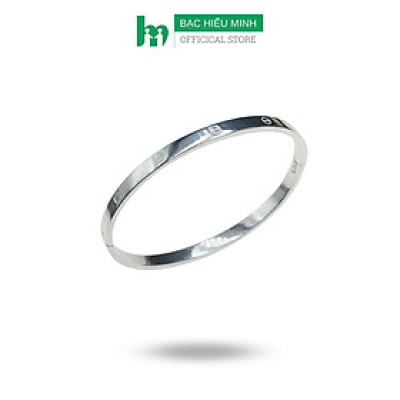 Lắc Tay Nữ Bạc Ta Nguyên Chất S99 Tròn Trơn Sang Trọng BẠC HIỂU MINH LTU631