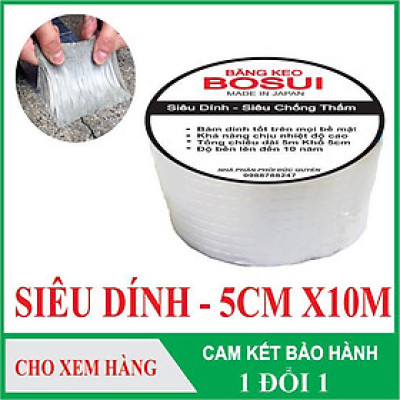 Băng keo chống thấm cao cấp Bosui Nhật Bản siêu dính khổ 5cm x 10m 
