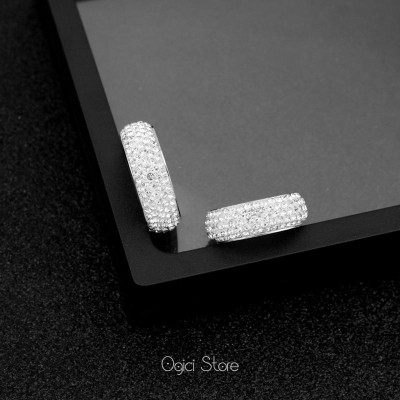 Nhẫn nam nữ thép không gỉ thời trang, Nhẫn nam họa tiết đính đá lấp lánh phong cách thanh lịch